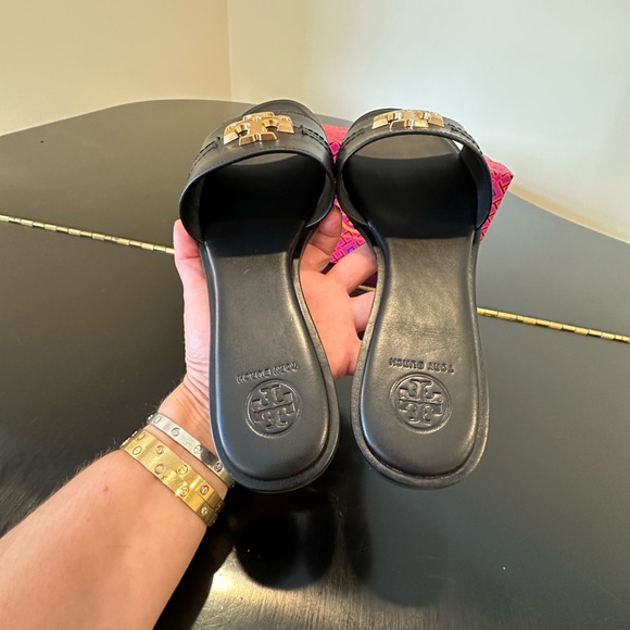NWT Luxury Spring Summer Beach Authentic RARE Tory Burch Black Everly Slide/Shoe - Picture 15 of 17